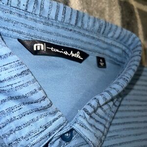 Travis Mathew Light Blue Patterned Polo